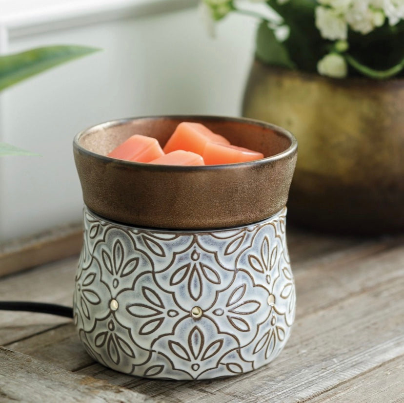 Bronze Floral Wax Warmer (2 in 1 Deluxe)