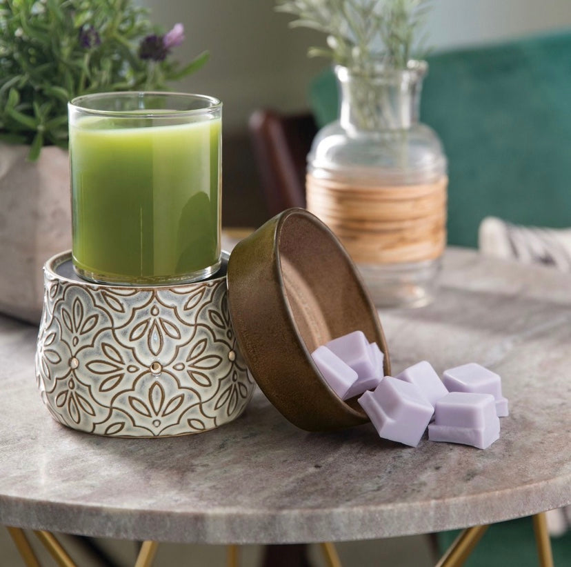 Bronze Floral Wax Warmer (2 in 1 Deluxe)